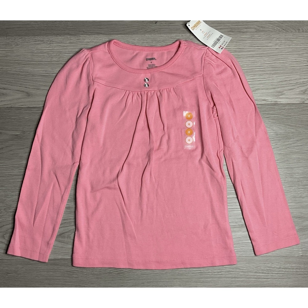 GYMBOREE STAR OF THE SHOW HONEYSUCKLE PINK BASIC L/S TEE SIZE 6‎ NWT